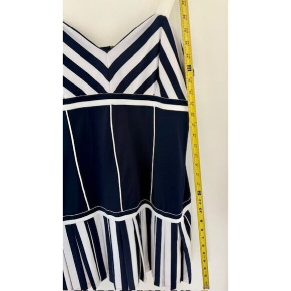 NWT FILA Heritage XL Navy White Mitered Stripe Tennis Dress Iconic Ginny Hilfige - Picture 8 of 11